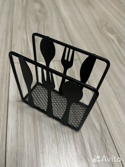 Цена за 2 штуки. Салфетница металлическая черная