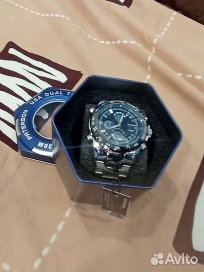 Часы наручные dual time chronograph S. steel