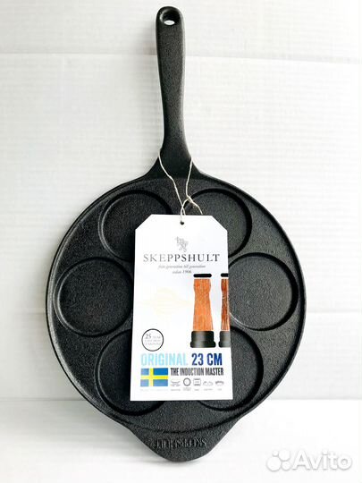 Чугунная порционная сковорода для блинов Швеция
