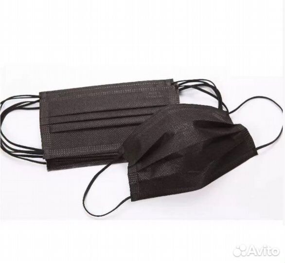 Одноразовая защитная маска для лица (черная)