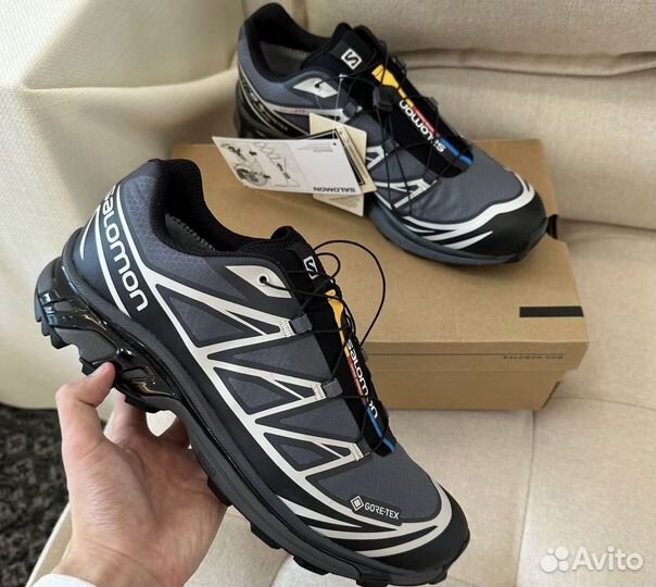 Кроссовки Salomon xt 6 gore tex термо silver gray