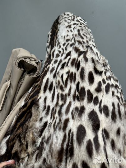 Шуба натуральна рысь с лисой винтаж