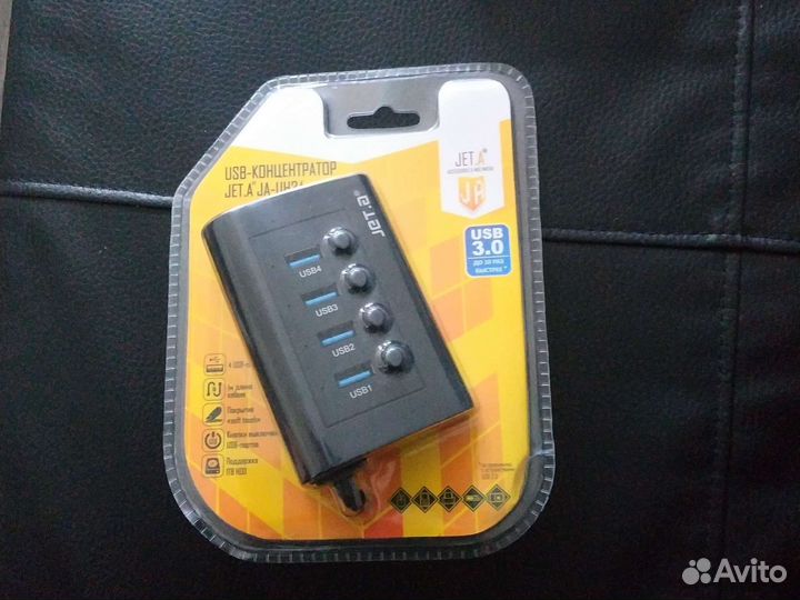 Концентратор USB 3.0 Jet.A JA-UH34 Black