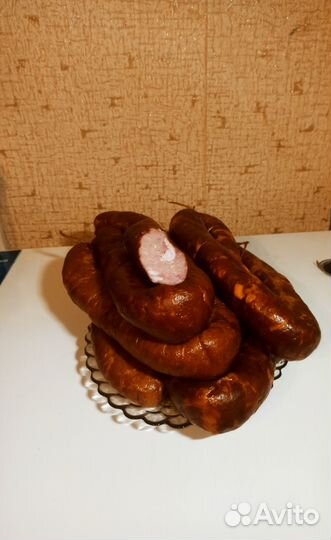 Домашняя колбаса копченая