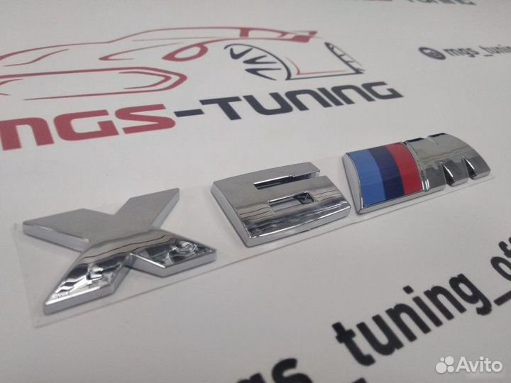 Шильдик на крышку багажника BMW X6M Хром