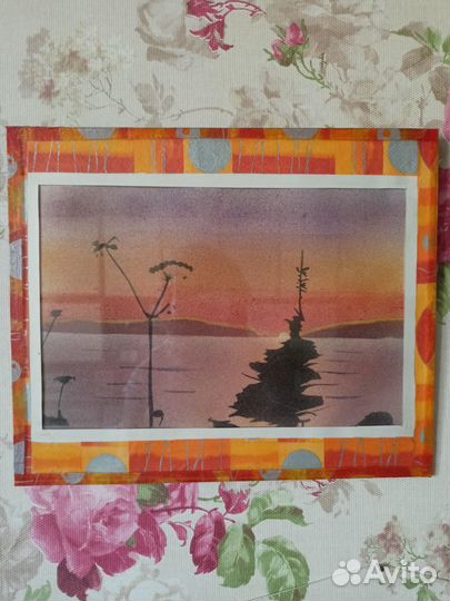 Картина Закат на озере