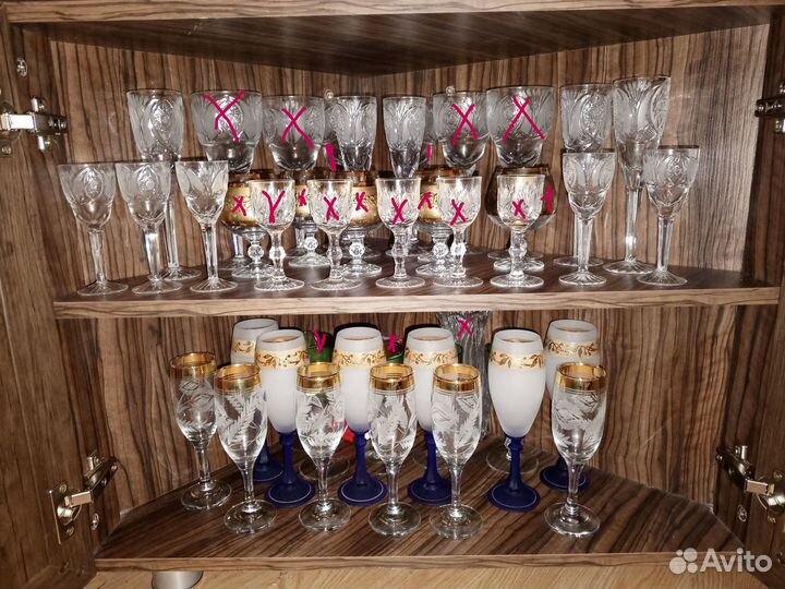 Бокалы для шампанского, красного вина, новые