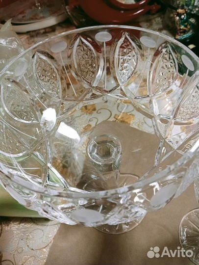 Вазы на ножке СССР, хрусталь, набор