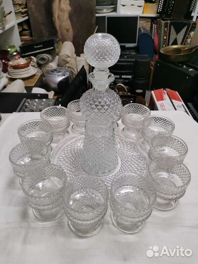 Графин и 12 бокалов для виски Хрусталь СССР (Ч)