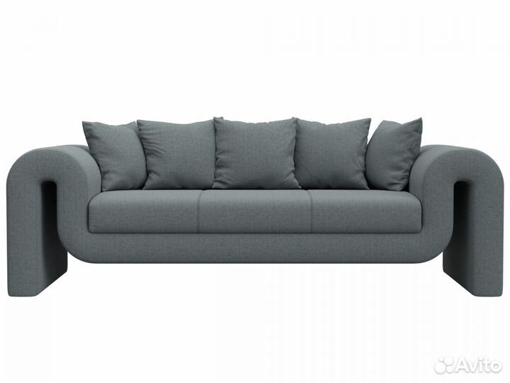 Диван прямой Волна, рогожка, амур серый. Москва
