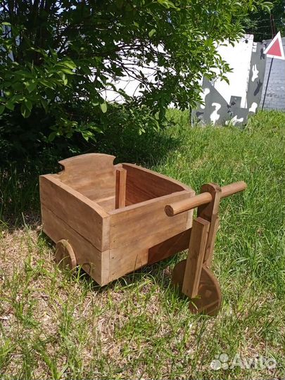 Деревянное кашпо машина,мотороллер для сада