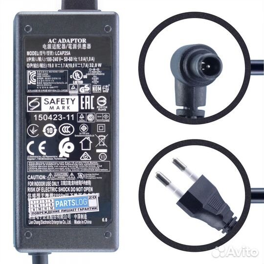 Блок питания для монитора LG 19V 1.7A 6.5x4.4mm 32