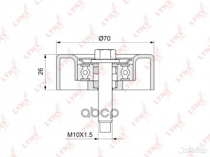 Ролик обводной приводного ремня PB7178 lynxauto