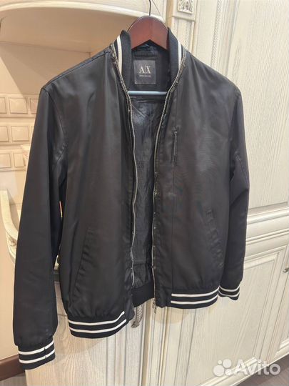 Кожаный бомбер винтаж armani