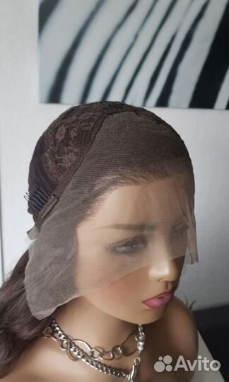 Парик волнистый на сетке полусистема 50 см