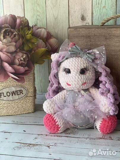 Единорожка из плюшевой пряжи