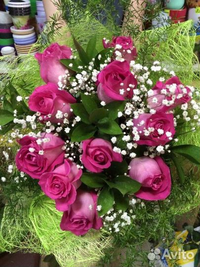 Цветы розы букет