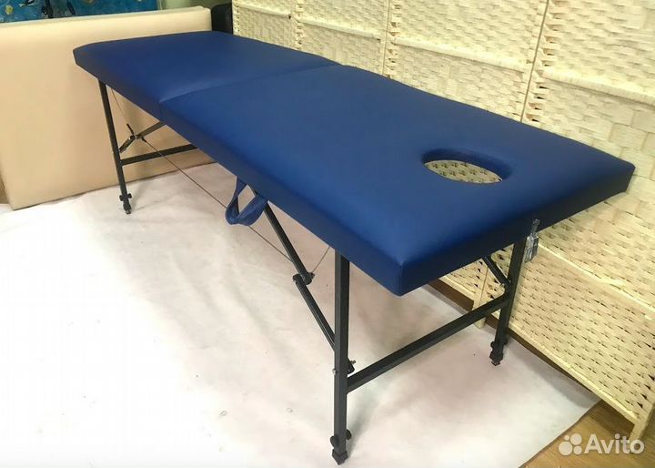 Массажный стол мср190 синий с регулировкой высоты