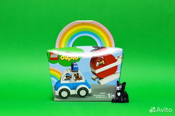 Lego duplo вертолет и полицейский автомобиль 10957
