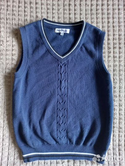 Жилет Непоседа джинс, юбка Непоседа 140