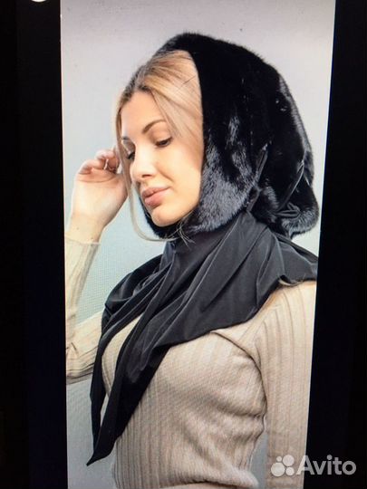 Норковая шапка капор новый