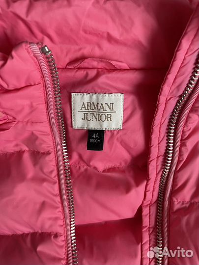 Легкий пуховик для девочки Armani junior