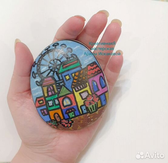 Картина на морской гальке, подарок, сувенир