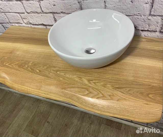 Столешница в ванную комнату из ясеня