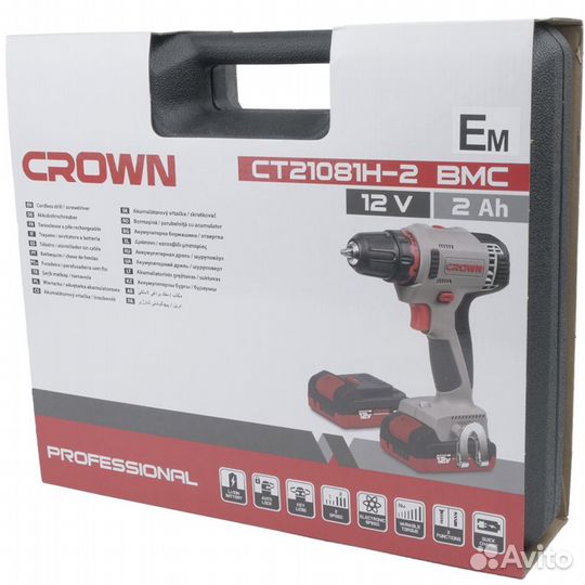 Аккумулят. дрель-шуруповерт Crown CT21081H-2 BMC