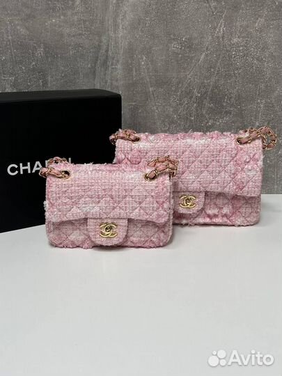 Сумка женская Chanel 2.55 текстильная из твида