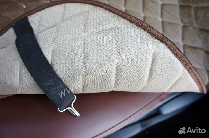 Накидки на сиденья велюр ромб бежевый 2шт