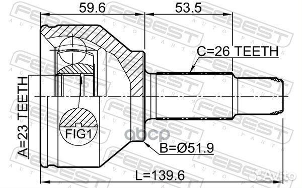 Шрус наружный 23x51.9x26 mini R60 2010-2016 191