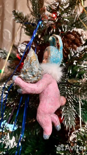 Ватная игрушка Розовая Зайка