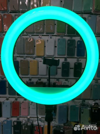 Кольцевая лампа 45 см цветная