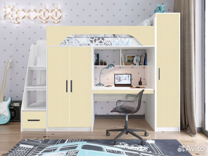 Кровать чердак детская. Любые цвета