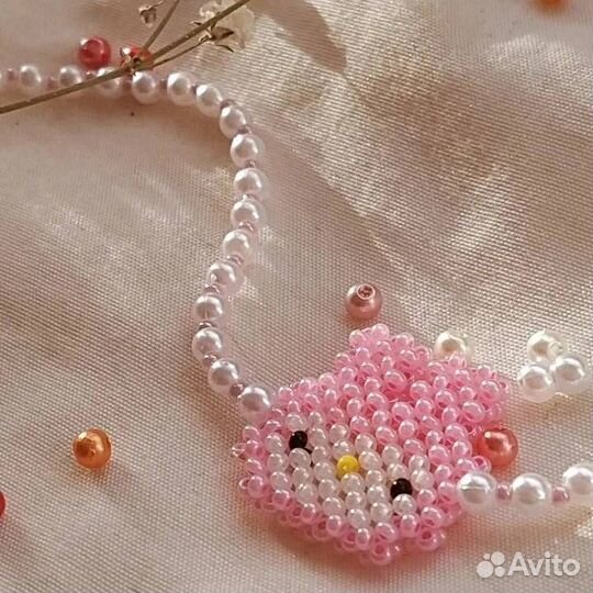 Чокер из бисера с My Melody (Hello Kitty)