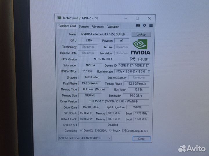 Видеокарта gtx 1650 super palit stormx