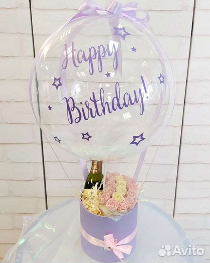 Подарочная коробка с шоколадным букетом и баблс