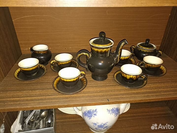 Чайный сервиз СССР Обливной фаянс. Керамика «зик»