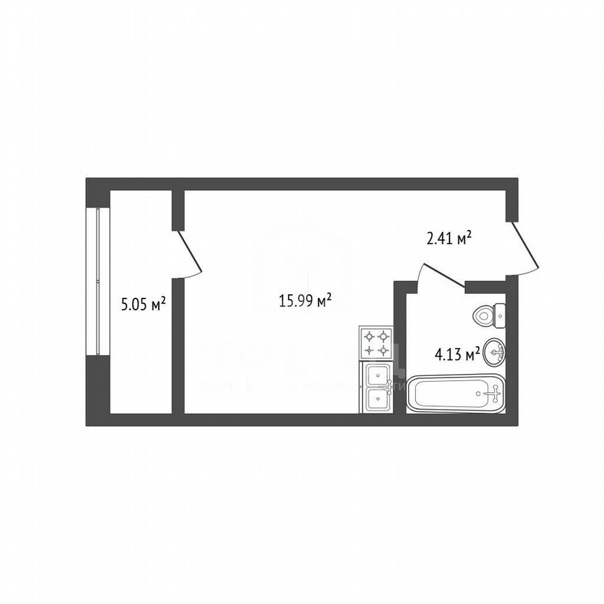 Апартаменты-студия, 22,5 м², 2/8 эт.