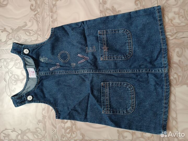 Джинсовый сарафан для девочки 98