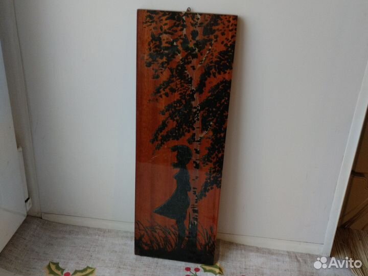 Деревянное панно настенное СССР, декор. Винтаж