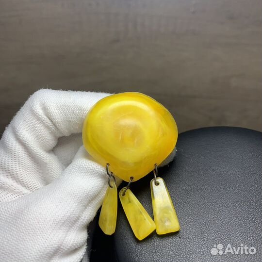 Винтажная Брошь Под Янтарь Сделано В СССР Ретро