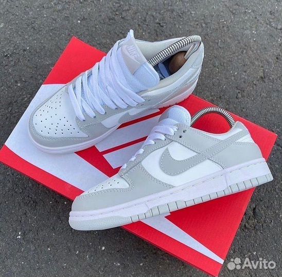 Кроссовки nike dunk low grey fog