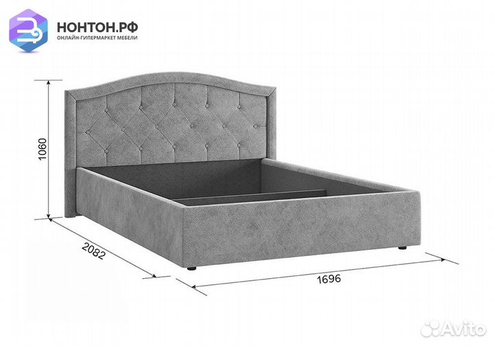 Кровать Верона 2 1.4 м светло-синяя