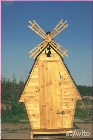 Дачный туалет деревянный прямоугольник бог 573