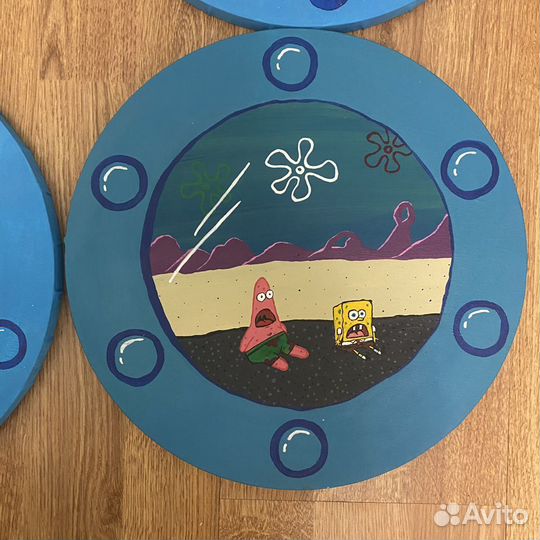 Картина «Спанч Боб» круглая Губка боб