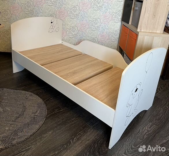 Детская кровать Сказка + полка, ящики, матрас