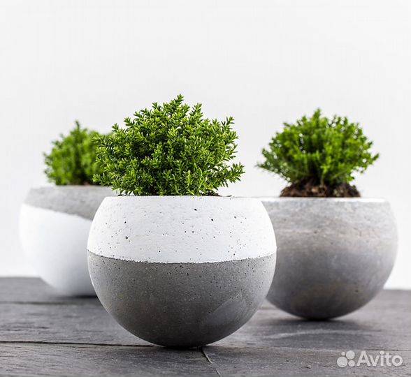 Бетонный вазон для цветов, кашпо, ящики лофт