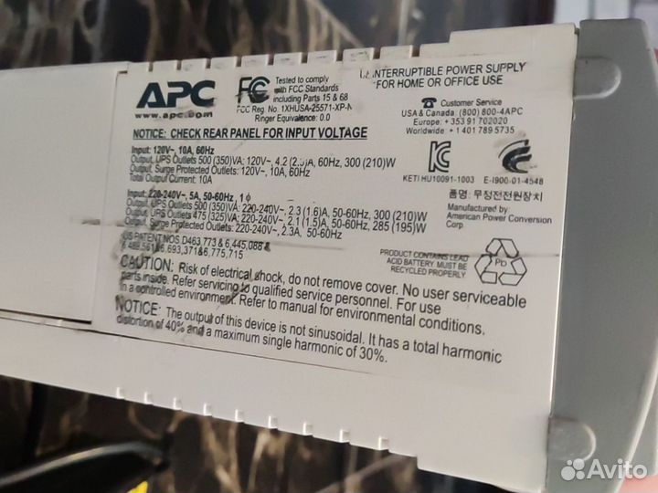 Ибп APC by Schneider Electric Back-UPS BK500EI